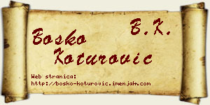 Boško Koturović vizit kartica